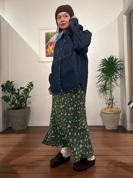 「URBAN RESEARCH Sonny Label(アーバンリサーチサニーレーベル)のデニムシャツ(シャツ/ブラウス、ブルー系)」を使った、kamachanさん(レディース・156cm)の秋コーディネート