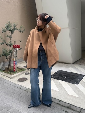 「アイテム（その他アウター、イエロー系）」を使った、honoka ୨୧さん（レディース・166cm）の秋コーディネート