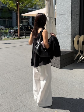 「DouDou（ドゥドゥ）のアイテム（パンツ）」を使った、honoka ୨୧さん（レディース・166cm）の春コーディネート