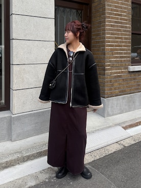 「アイテム（その他アウター）」を使った、honoka ୨୧さん（レディース・166cm）の秋コーディネート