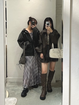 「ブラウンコーデ」｜「アイテム（その他シューズ）」を使った、Sakuraさん（レディース・152cm）の秋コーディネート