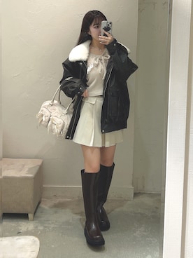 「OLIVE des OLIVE（オリーブデオリーブ）のアイテム（ブルゾン）」を使った、Sakuraさん（レディース・152cm）の冬コーディネート