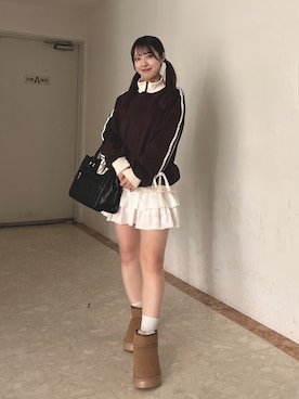 「OLIVE des OLIVE（オリーブデオリーブ）のアイテム（スウェット）」を使った、Sakuraさん（レディース・152cm）の秋コーディネート