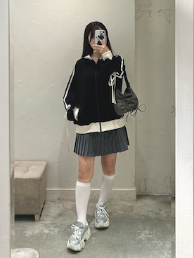 「秋先取りコーデ」｜「アイテム（ブルゾン）」を使った、Sakuraさん（レディース・152cm）の秋コーディネート