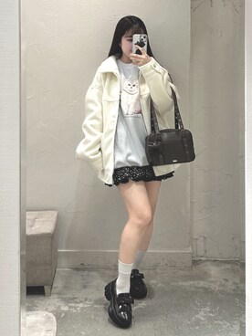 「OLIVE des OLIVE（オリーブデオリーブ）のアイテム（ブルゾン）」を使った、Sakuraさん（レディース・152cm）の冬コーディネート