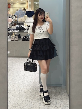 「アイテム（ボストンバッグ）」を使った、Sakuraさん（レディース・152cm）の夏コーディネート