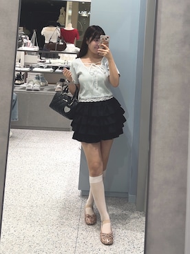 「アイテム（ボストンバッグ）」を使った、Sakuraさん（レディース・152cm）の夏コーディネート