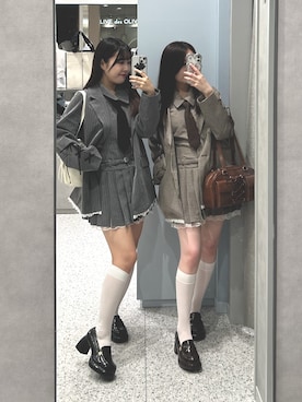 「アイテム（ローファー）」を使った、Sakuraさん（レディース・152cm）の夏コーディネート