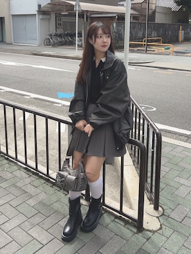 「アイテム（ブルゾン）」を使った、Sakuraさん（レディース・152cm）の秋コーディネート