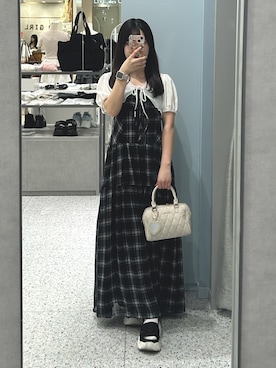 「OLIVE des OLIVE（オリーブデオリーブ）のアイテム（ワンピース/ドレス）」を使った、Sakuraさん（レディース・152cm）の夏コーディネート