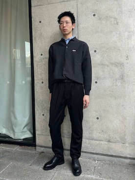 「レザーシューズが主役のコーデ」｜shuyaさん（メンズ・180cm）の冬コーディネート