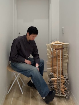 「Snow Peak（スノーピーク）のアイテム」を使った、shuyaさん（メンズ・180cm）の春コーディネート