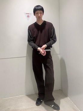 「アイテム（ニット/セーター）」を使った、shuyaさん（メンズ・180cm）の夏コーディネート