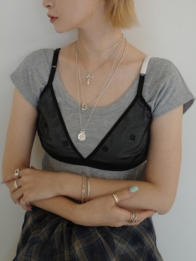 「アイテム（チャーム）」を使った、mika  matsuzonoさん（レディース・154cm）の夏コーディネート