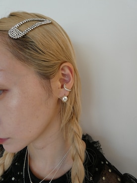 「アイテム（イヤーカフ）」を使った、mika  matsuzonoさん（レディース・154cm）の夏コーディネート