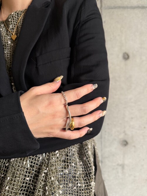 TEN. オーバルリング ゴールド 18Kgp 11号 箱付き