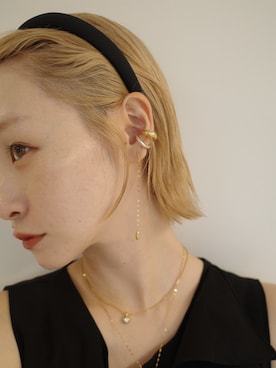 「アイテム（イヤーカフ）」を使った、mika  matsuzonoさん（レディース・154cm）の夏コーディネート