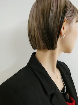 「アイテム（イヤリング）」を使った、mika  matsuzonoさん（レディース・154cm）の秋コーディネート