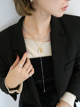 「アイテム（チャーム）」を使った、mika  matsuzonoさん（レディース・154cm）の秋コーディネート