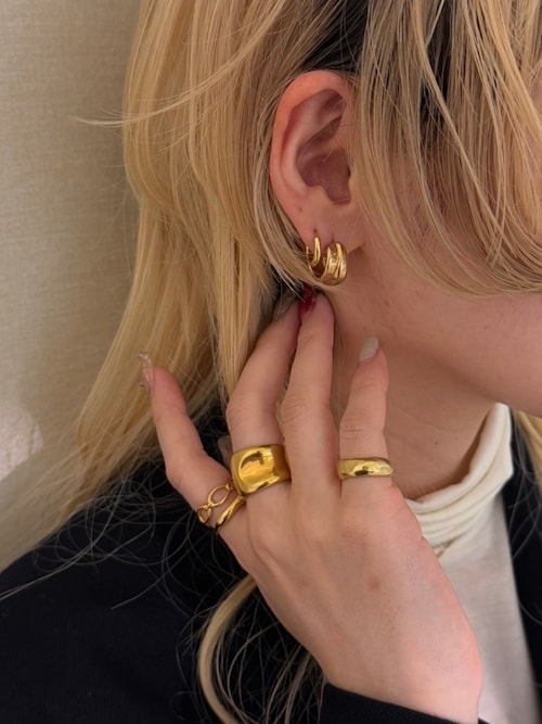 TEN. ピアス 18KGP ソギーピアス レディース メンズ : ZOZOTOWN