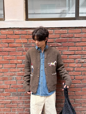 「アイテム（カーディガン/ボレロ）」を使った、GENERAL IDEAさん（レディース・183cm）の冬コーディネート