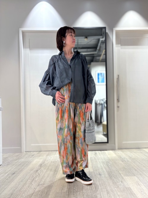 セール】水彩アート ニュアンス柄 タックパンツ（その他パンツ