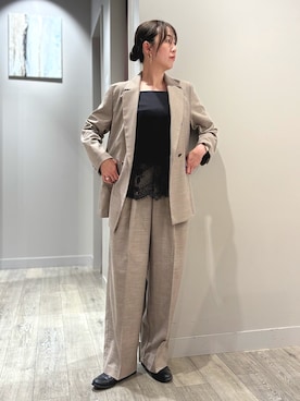 「レースキャミソール」｜yoshiさん（レディース・166cm）の春コーディネート