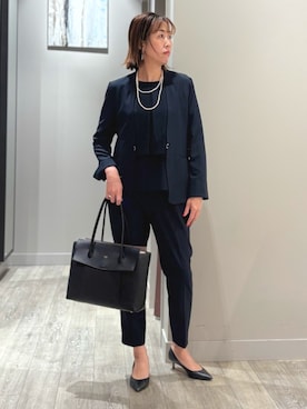 「アイテム（スーツジャケット）」を使った、yoshiさん（レディース・166cm）の冬コーディネート