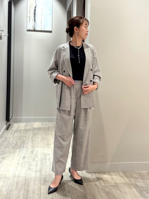 LEE掲載・セットアップ対応】メランジ調ダブルジャケット/リネンライク