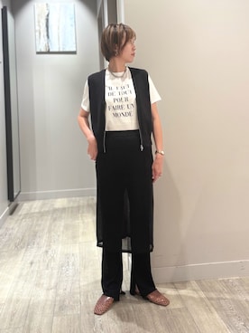 「アイテム（ベスト）」を使った、yoshidaさん（レディース・166cm）の夏コーディネート