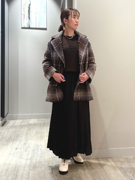 「アイテム（ピーコート）」を使った、yoshiさん（レディース・166cm）の冬コーディネート