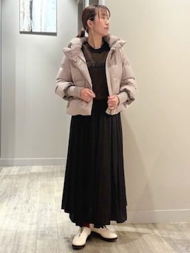 「アイテム（ジャケット/アウター、ベージュ系）」を使った、yoshiさん（レディース・166cm）の冬コーディネート