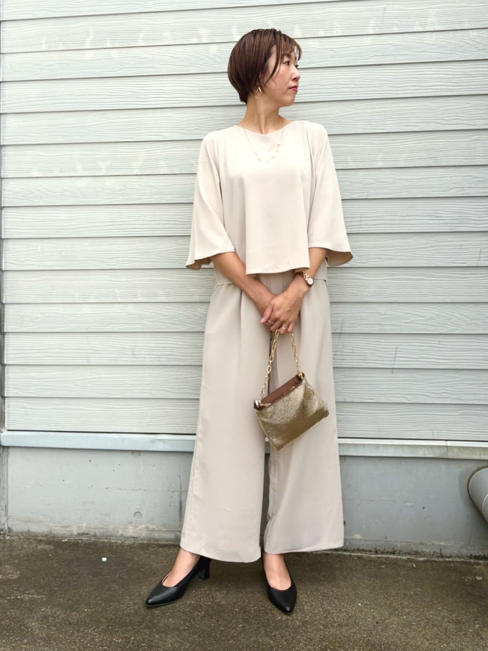 販売店舗限定！上下2点セット】フレアブラウス×ワイドパンツ