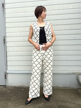 「アイテム（タンクトップ）」を使った、yoshidaさん（レディース・166cm）の夏コーディネート
