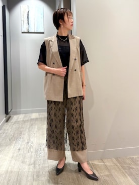 「アイテム（タンクトップ）」を使った、yoshidaさん（レディース・166cm）の夏コーディネート