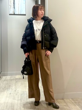 「アイテム（ダウンジャケット/コート）」を使った、yoshidaさん（レディース・166cm）の秋コーディネート