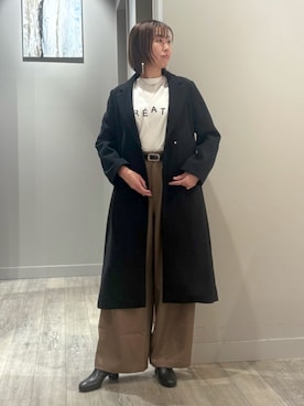 「アイテム（ネックレス）」を使った、yoshiさん（レディース・166cm）の秋コーディネート