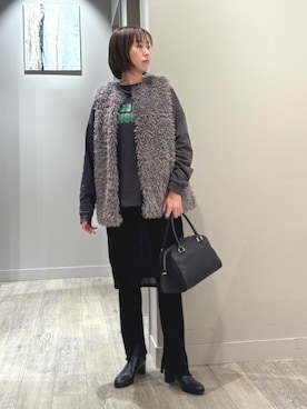 「アイテム（ベスト）」を使った、yoshidaさん（レディース・166cm）の秋コーディネート