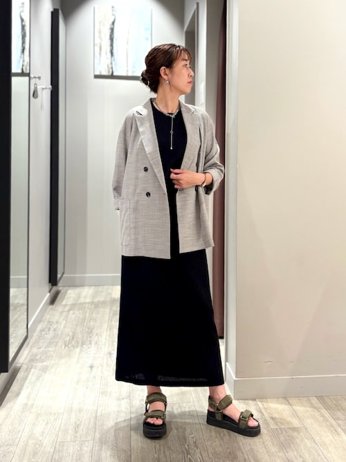 LEE掲載・セットアップ対応】メランジ調ダブルジャケット/リネンライク