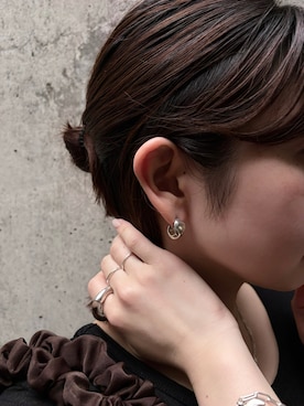 「TEN.（テン）のSILVER925プラムイヤリング（イヤリング、シルバー系）」を使った、ioriさん（レディース・155cm）の夏コーディネート