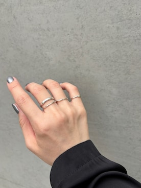 「TEN.（テン）のSILVER925 ラインリング（リング、シルバー系）」を使った、ioriさん（レディース・155cm）の春コーディネート