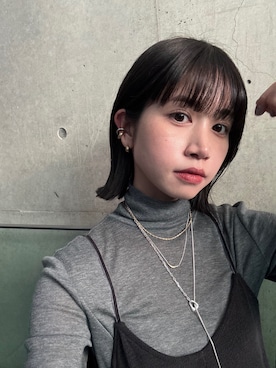 「アイテム（イヤーカフ）」を使った、ioriさん（レディース・155cm）の冬コーディネート