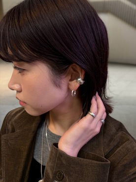 「アイテム（イヤーカフ）」を使った、ioriさん（レディース・155cm）の冬コーディネート