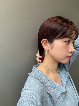 「TEN.（テン）のSILVER925 ベールイヤリング（イヤリング、シルバー系）」を使った、ioriさん（レディース・155cm）の春コーディネート