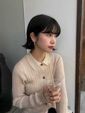 「TEN.（テン）の【新作】SILVER925 アークピアス（ピアス（両耳用）、シルバー系）」を使った、ioriさん（レディース・155cm）の春コーディネート