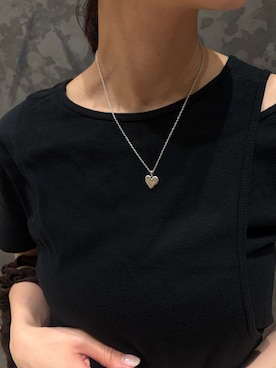 「TEN.（テン）のSILVER925 ハートシルフィウムネックレス（ネックレス、シルバー系）」を使った、ioriさん（レディース・155cm）の夏コーディネート