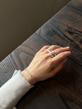「TEN.（テン）のSILVER925 グリッドブレスレット（ブレスレット、シルバー系）」を使った、ioriさん（レディース・155cm）の夏コーディネート