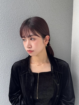 「アイテム（イヤーカフ）」を使った、ioriさん（レディース・155cm）の秋コーディネート