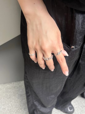 「TEN.（テン）のSILVER925 スタウトチェーンリング（リング、シルバー系）」を使った、ioriさん（レディース・155cm）の夏コーディネート