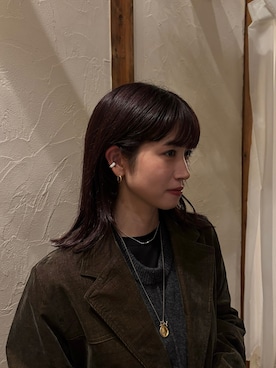 「アイテム（イヤーカフ）」を使った、ioriさん（レディース・155cm）の秋コーディネート